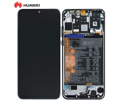 Kijelző érintőpanel LCD Huawei P30 lite, fekete komplett kerettel (akkumulátor, hangszóró) 02352RPW 